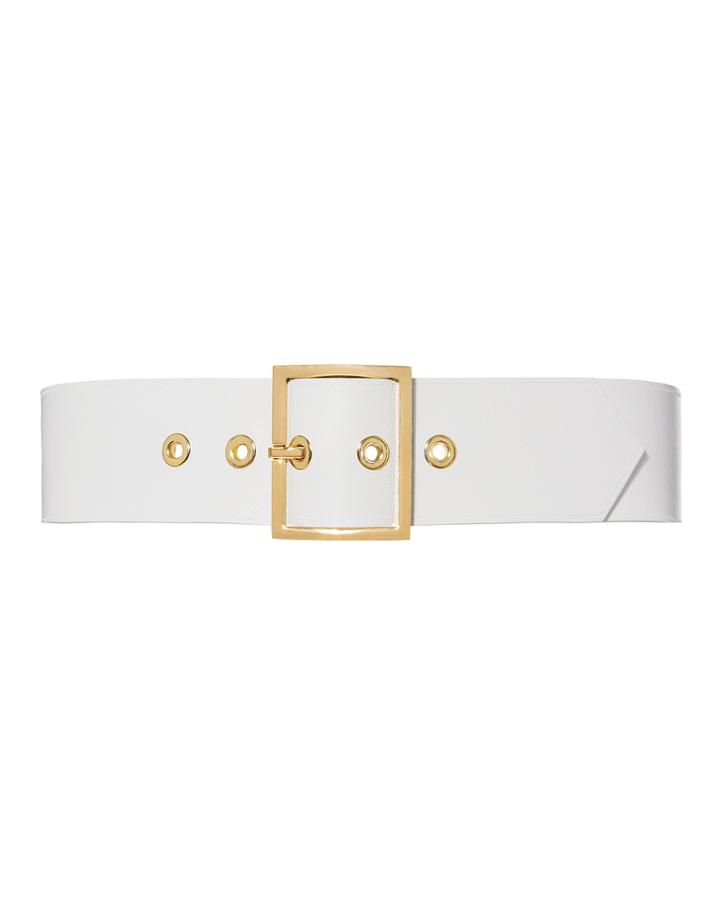 Maison Boinet White Leather Belt White 75