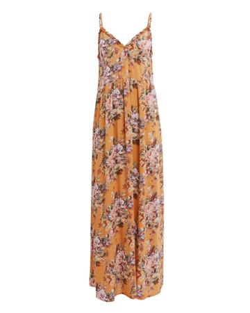 Auguste Bijoux Frill Maxi Dress Orange/floral 12