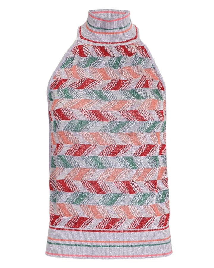 Missoni Lilac Lurex Halter Top Lilac/red/green 42