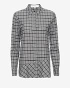 Thakoon Addition Open Back Flannel Shirt: Grey