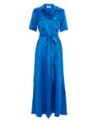 L'agence Klement Silk Shirt Dress Blue-med S