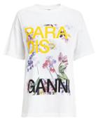 Ganni Paradise Graphic T-shirt White P/s