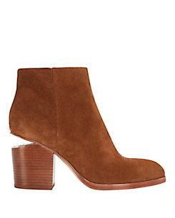 Alexander Wang Gabi Stack Heel Suede Booties