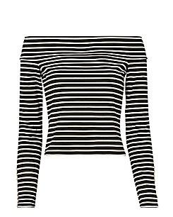 Derek Lam 10 Crosby Stripe Button Cuff Crop Top