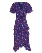 Talulah Yearning Ruffle Midi Dress Purple/floral S