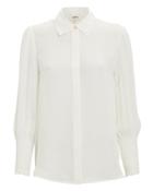 L'agence Lucin Smocked Cuff Blouse White P