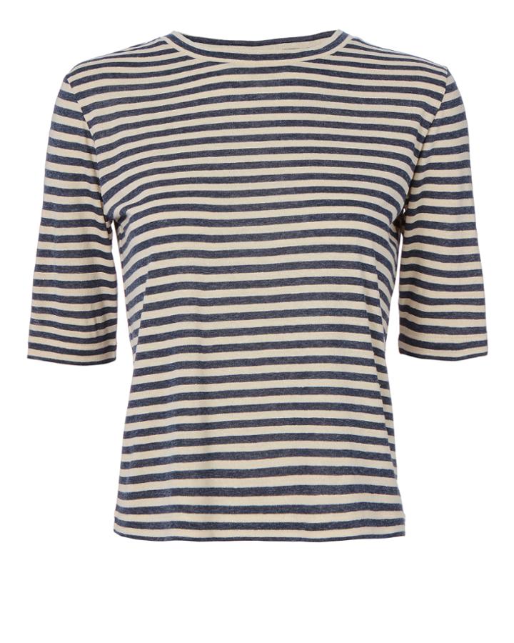 Vince Midi Striped Crop Tee Pattern S