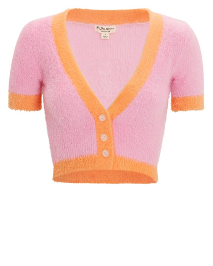 For Love & Lemons Alanis Cropped Cardi Orange/pink P