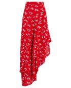 Flynn Skye Nadia Asymmetric Skirt Red/floral S