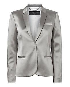 Barbara Bui High-shine Silver Blazer