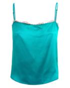 Fleur Du Mal Square Neck Silk Cami Green L