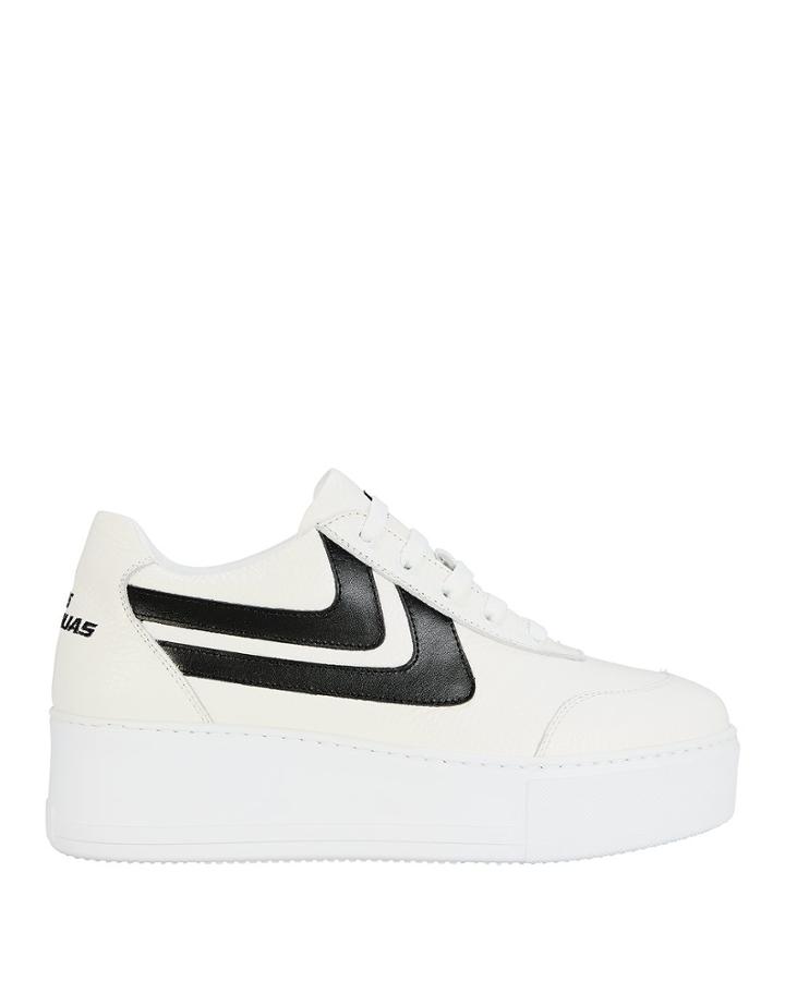 Joshua Sanders Retro Black Stripe Platform Sneakers White 39