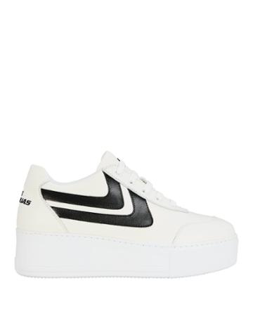 Joshua Sanders Retro Black Stripe Platform Sneakers White 39