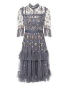 Needle & Thread Lustre Ruffle Dress Navy Zero