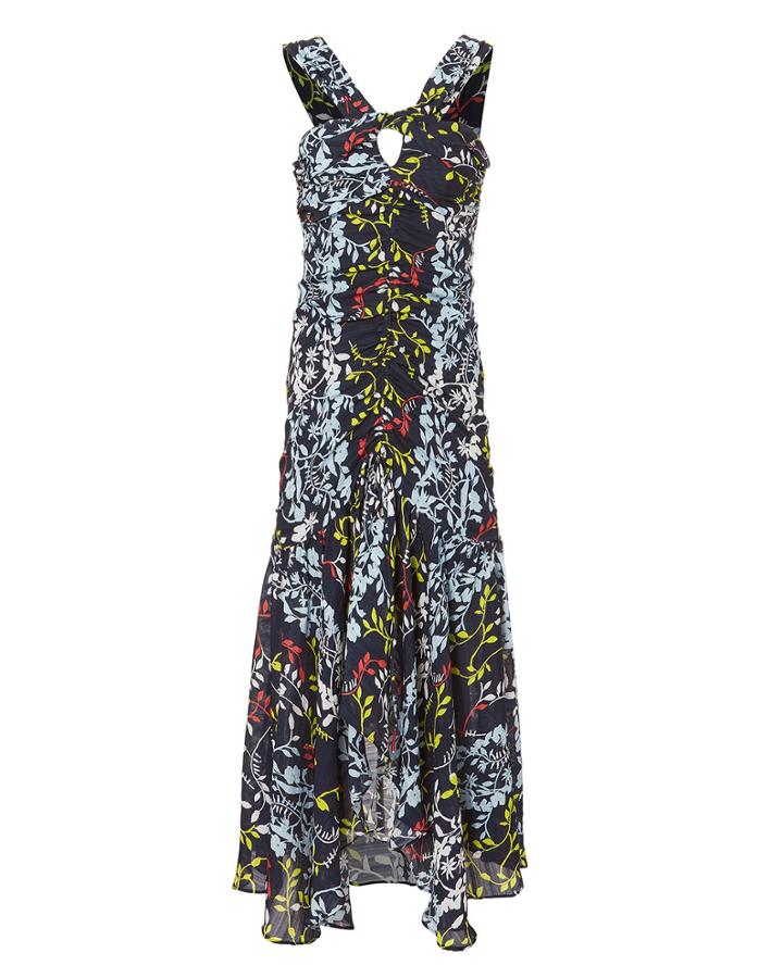 Tanya Taylor Sancia Floral Dress Navy Zero