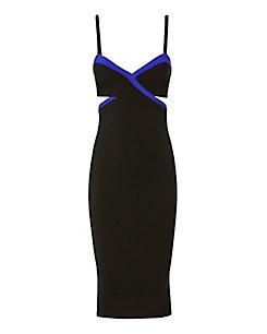 Mugler Black-and-sapphire Robe Dress
