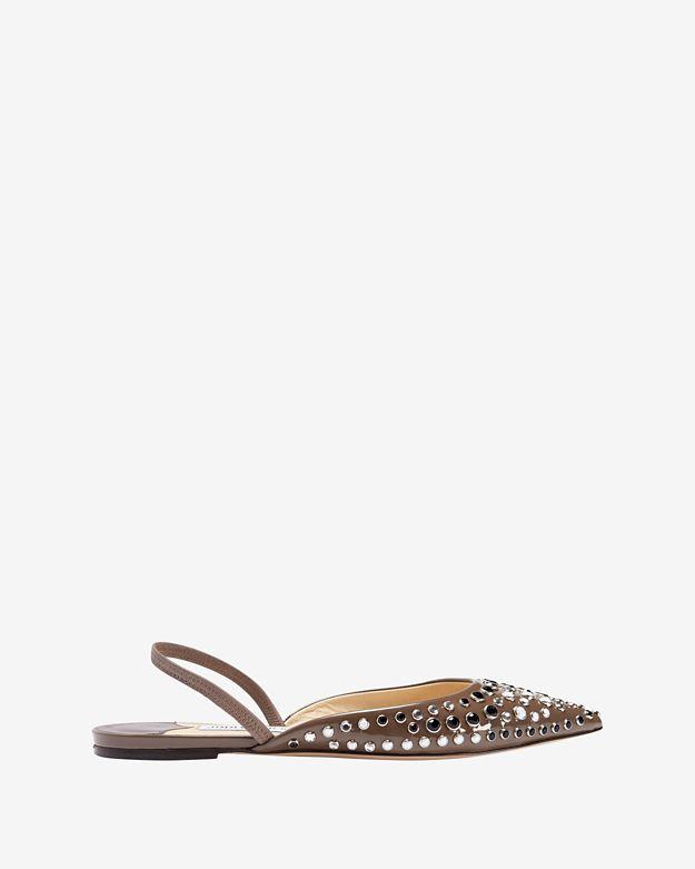 Jimmy Choo D'orsay Sling-back Patent Leather Flat: Grey