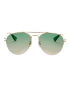 Gucci Green Gradient Aviator Sunglasses Colorblock 1size