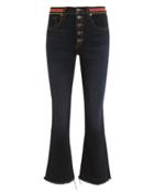 Veronica Beard Carolyn Tuxedo Waistband Baby Boot Jeans Dark Blue Denim 25