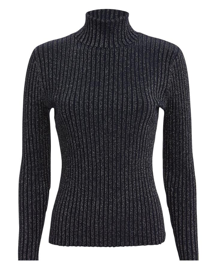 Alc A.l.c. Marso Midnight Silver Turtleneck Navy/silver S