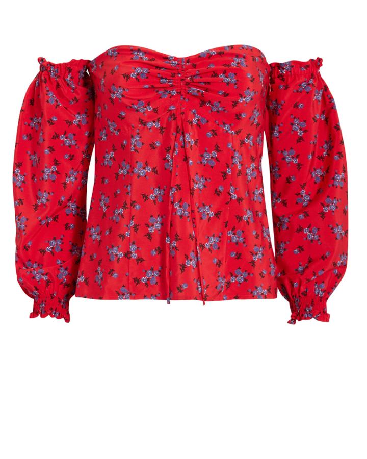 Exclusive For Intermix Intermix Nicola Off Shoulder Top Red Zero