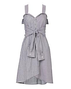 Derek Lam 10 Crosby Striped Tie Front Mini Dress