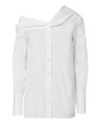 Victoria Victoria Beckham Victoria, Victoria Beckham Asymmetric One Shoulder Shirt White 4