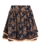 Poupette St Barths Poupette St Barth Heidi Wrap Mini Skirt Navy/peach Floral S