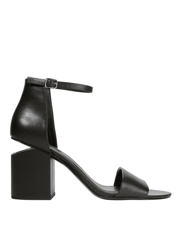 Alexander Wang Abby Rhodium Plate Sandals Black 36