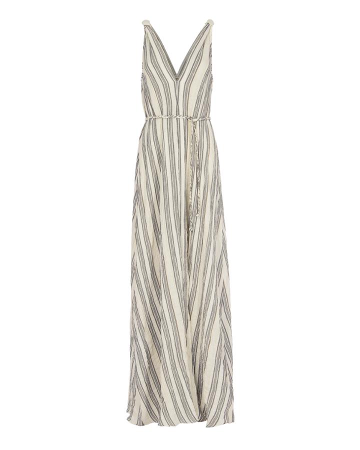 Loveshackfancy Georgica Maxi Lurex Stripe Dress