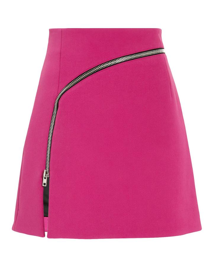 Alexander Wang Curved Zip Detail Pink Mini Skirt Pink 2