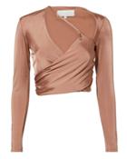 Michelle Mason Cutout Wrap Top Blush P