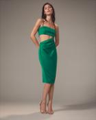 Misha Selena Cutout Emerald Midi Dress Emerald Green 2