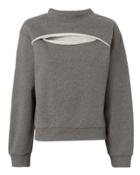 T By Alexander Wang Slit Front Sweatshirt Grey P