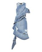 Jonathan Simkhai Asymmetrical Ruffled Denim Dress