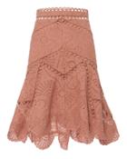 Zimmermann Jasper Fan Skirt Beige/khaki Zero