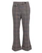 Derek Lam 10 Crosby Cropped Flare Trousers Grey/plaid 8
