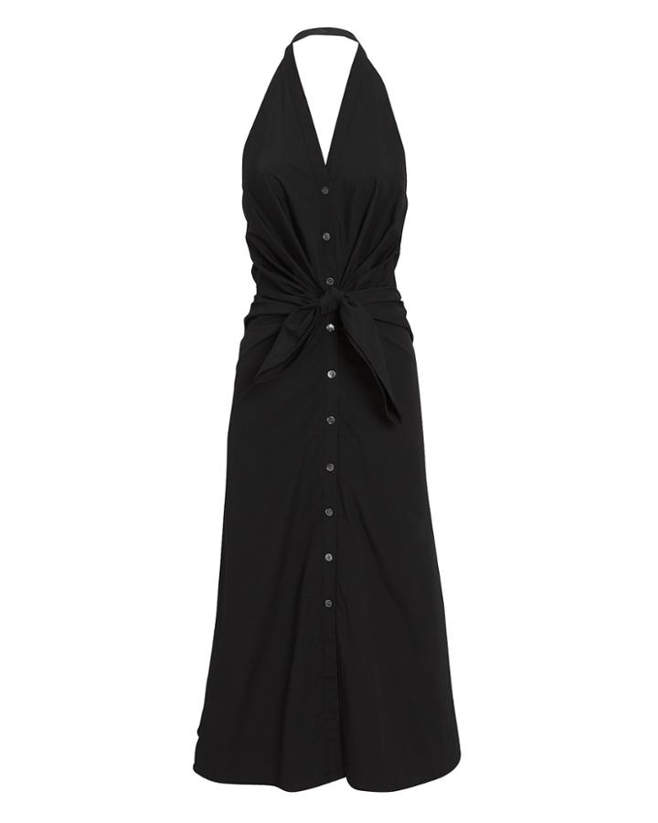 Veronica Beard Disa Halter Midi Dress Black 6