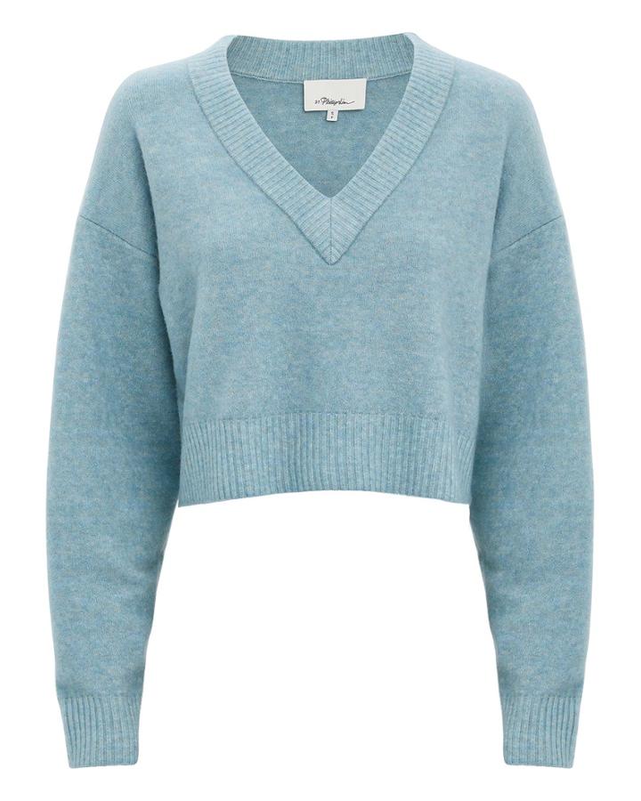 3.1 Phillip Lim Lofty V-neck Sweater Blue-lt P