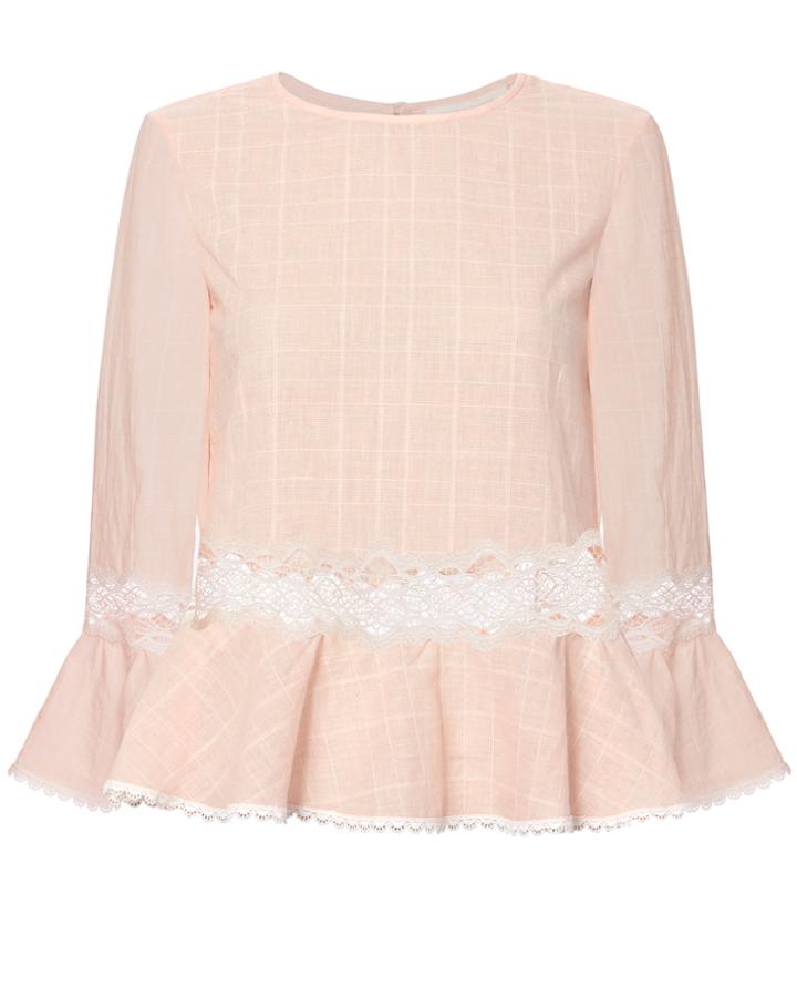 Jonathan Simkhai Voile Ruffle Top Pink-lt 2 P