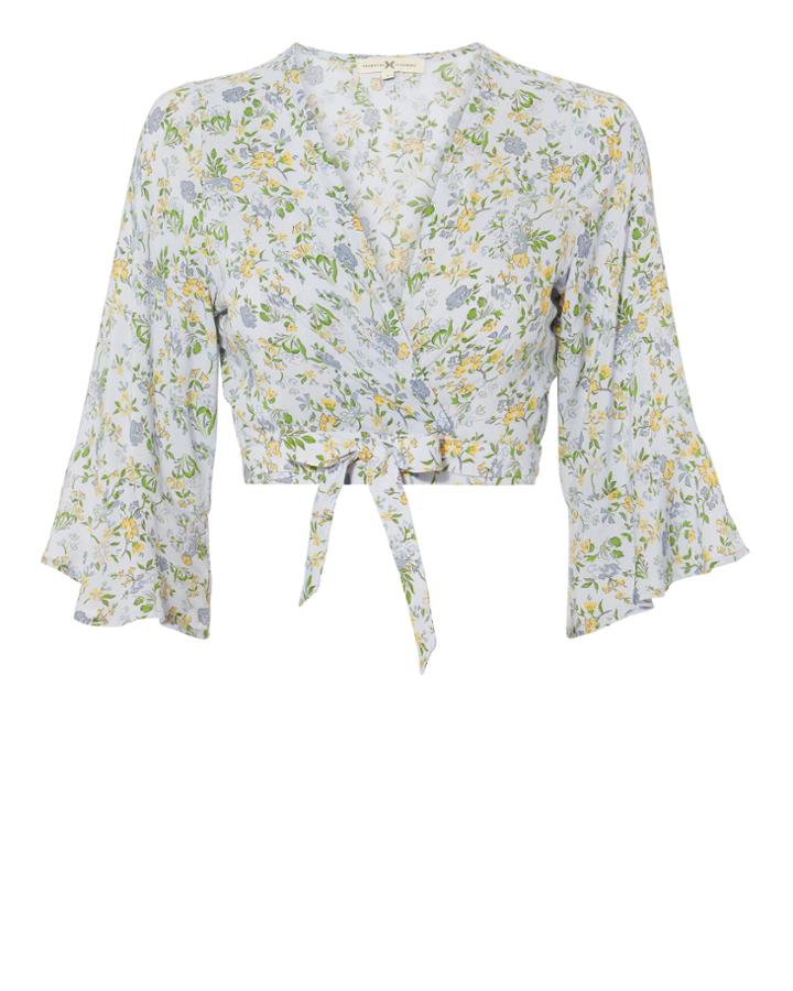 Nightcap Clothing Floral Wrap Crop Top Multi P
