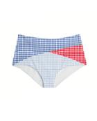 Marysia Gingham Sagaponack Bikini Bottom Light Blue/navy/red L