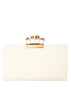 Alexander Mcqueen Skull Four Ring Flat White Pouch White 1size