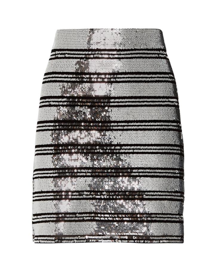 Derek Lam 10 Crosby Sequin Stripe Mini Skirt Silver/black 4