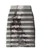 Derek Lam 10 Crosby Sequin Stripe Mini Skirt Silver/black 4