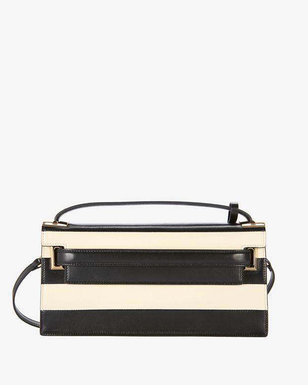 Valentino My Rockstud Stripe Clutch: Ivory/black