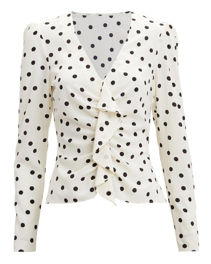 Exclusive For Intermix Intermix Nellie Polka Dot Top Blk/wht Zero