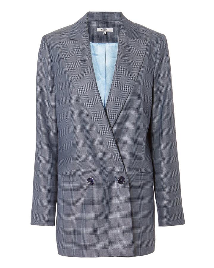 Ganni Merkel Oversized Blazer Grey 36