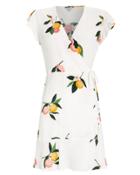 Rails Leanne Silk Wrap Dress Ivory/grapefruit P