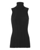 Derek Lam Ribbed Sleeveless Core Turtleneck Black P